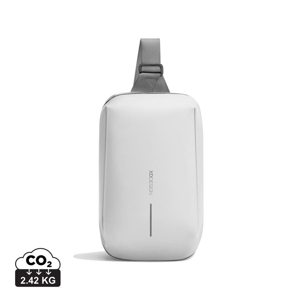 Sac bandoulière extensible et étanche personnalisable Urban blanc cassé et gris